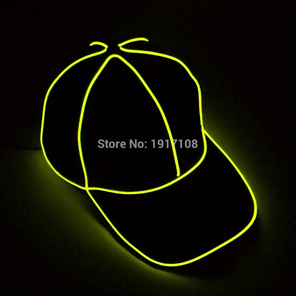Yellow Новинка, модные, вечерние, хлопковые, Snapback, светодиодный, шапки, классный светильник, EL Wire, бейсболки для Bboy, хип-хоп шапки, товары для клуба - Цвет: Yellow