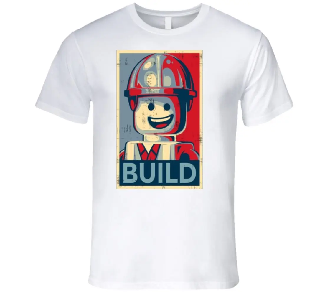 LEGO THE MOVIE EMMET BUILD EVERYTHIN IS AWESOME футболка с героями мультфильмов Мужская Новая модная