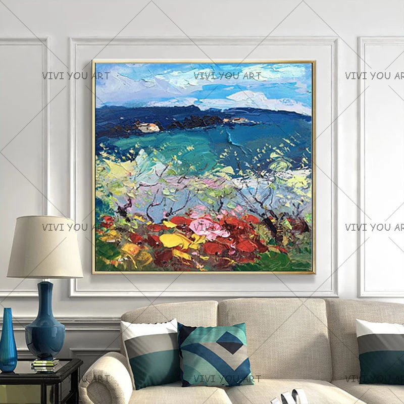 

100% Hand Painted Abstract White Flower Art Painting On Canvas Wall Art Wall Adornment Picture Painting For Live Room Home Decor