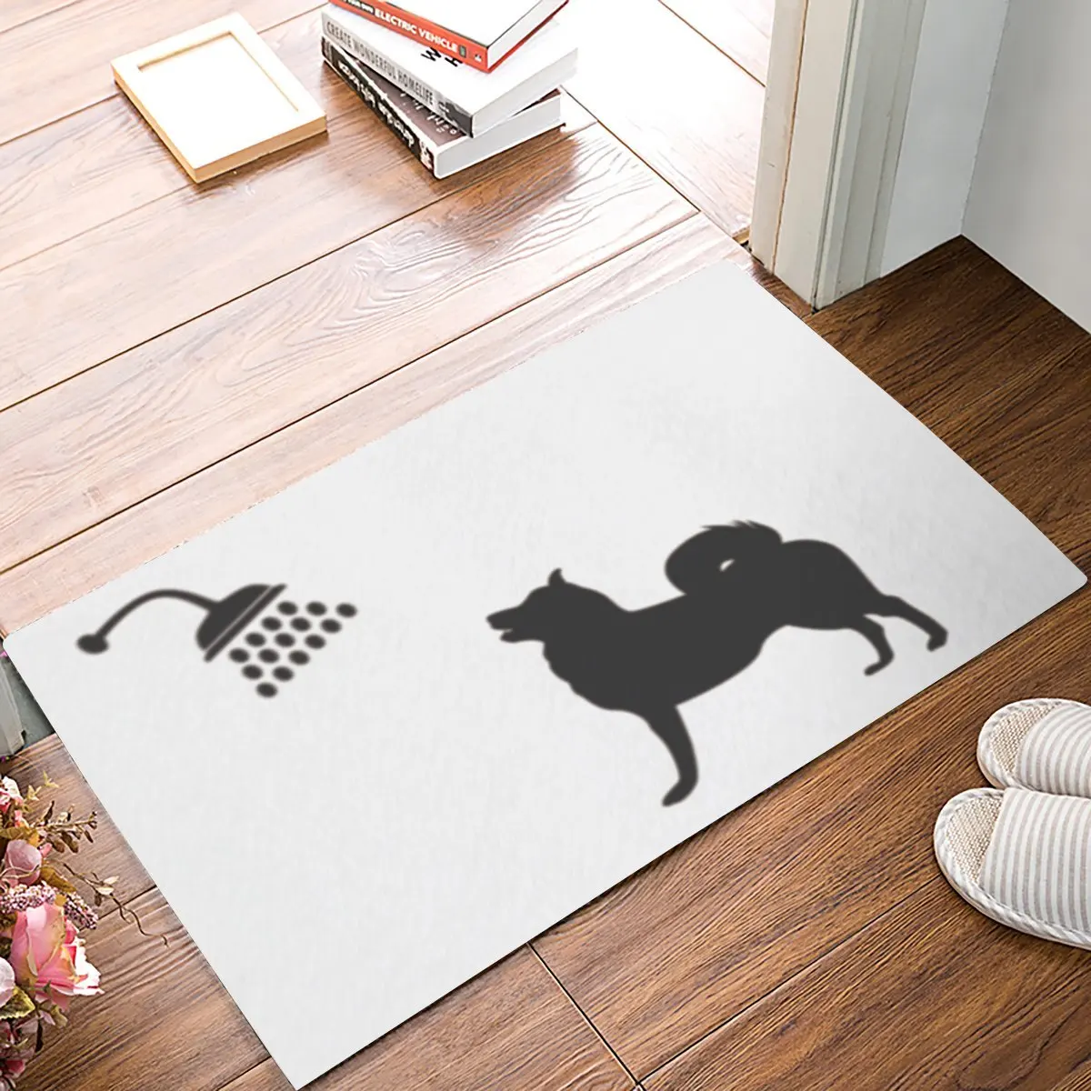 Смешной душ собака двери коврики кухня пол ванной вход коврик впитывающий Крытый