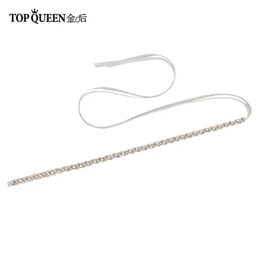 TOPQUEEN S404 свадебный пояс, стразы, серебряный бриллиант, свадебный пояс для свадебного платья, свадебные аксессуары для вечернего платья, ремень - Цвет: Gray