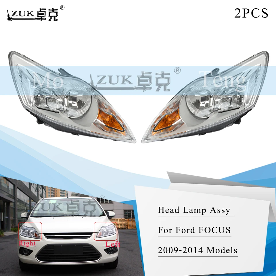 ZUK 2 шт. переднего бампера Фара передняя фара для Ford Focus 2009 2010 2011 2012 2013 седан хэтчбек белый Цвет Тип