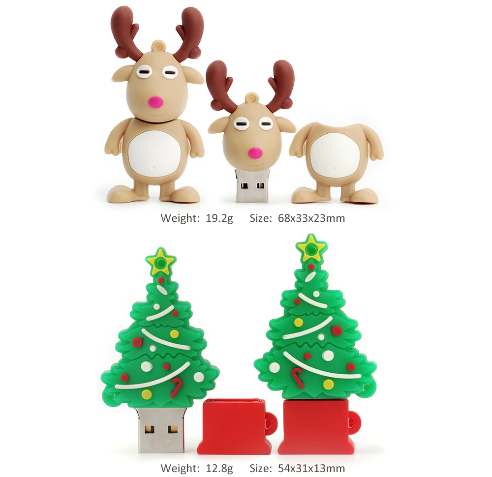 USB Flash Drive Pendrive Santa Claus Christmas Tree Elk Deer Pen 4GB 8GB 16GB 32G 64GB Memory Stick Creative Gift | Компьютеры и офис