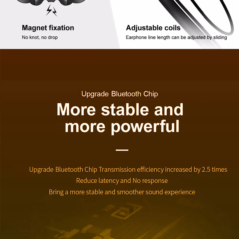 CBAOOO BH1 Bluetooth наушники, беспроводные наушники, Bluetooth гарнитура, Спортивная подвесная шея с микрофоном для android iphone xiaomi