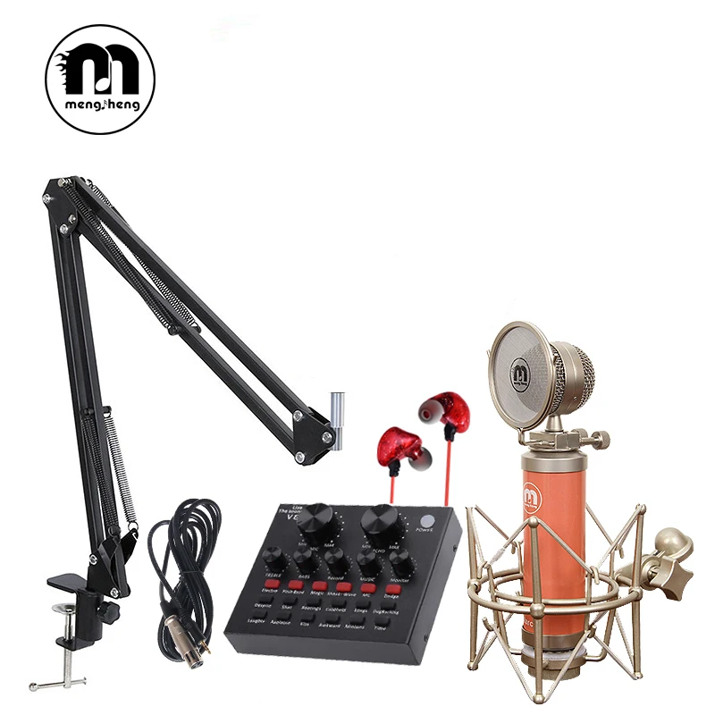 Горячая Professional Полный набор Marcia BM 800 конденсаторный микрофон Phantom power USB звуковая