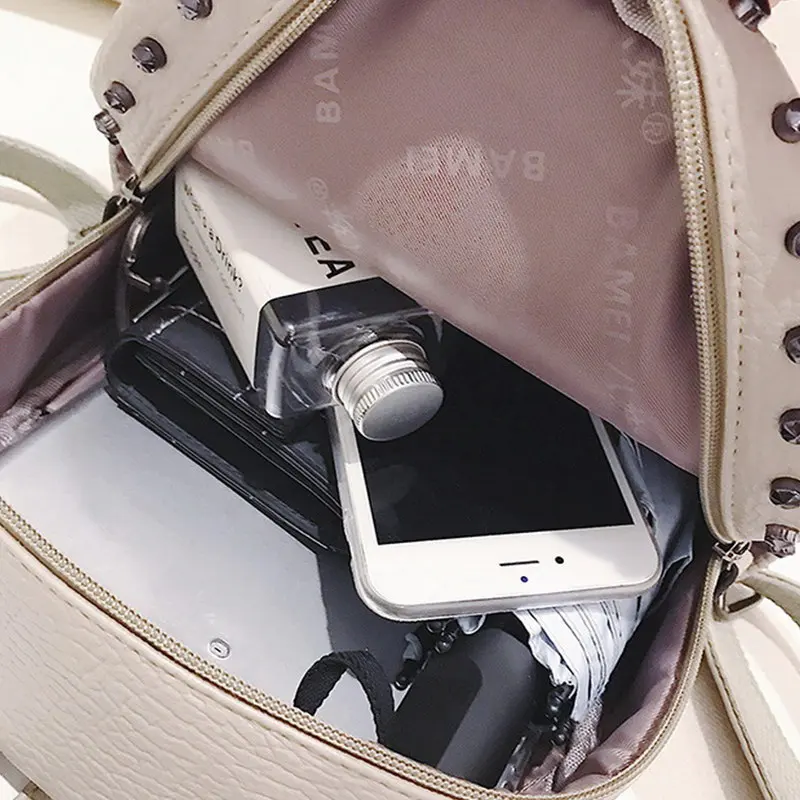 Gradosoo рюкзак с заклепками в стиле панк женский известный бренд искусственная кожа