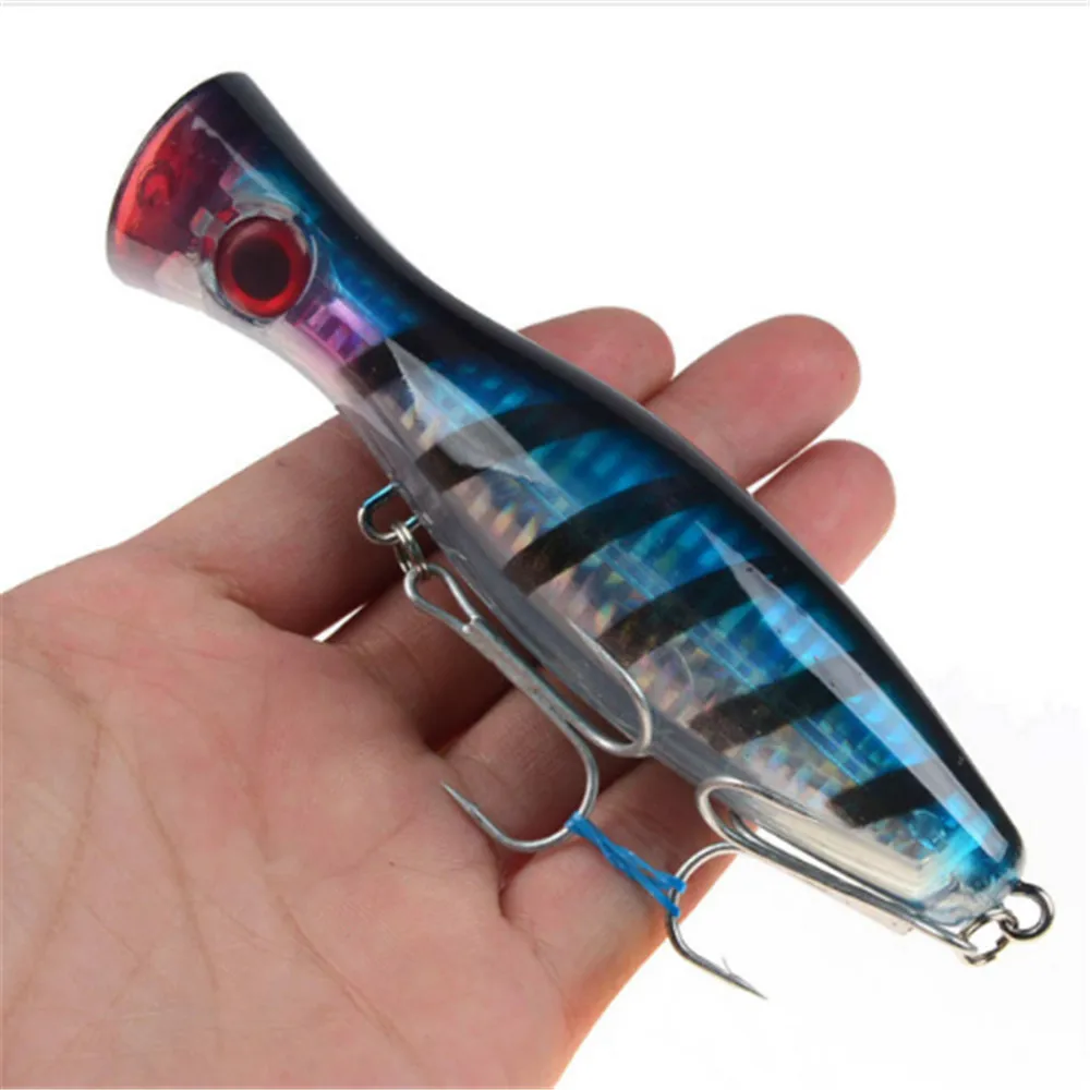 1 шт. 12 см 40 г Большой Popper Рыбная приманка песка тройные Крючки Crankbait 3D глаза