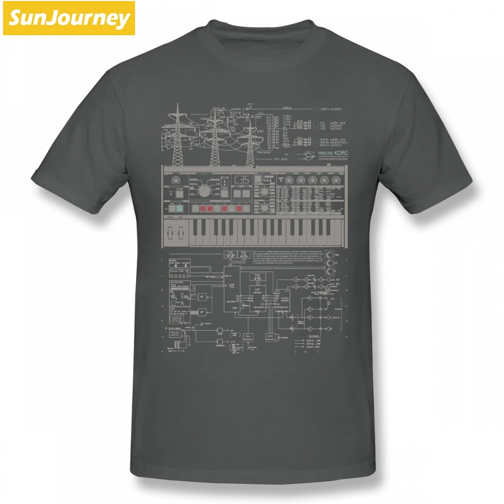 Бежевый Футболка Microkorg Industrial Acid Techno брендовая одежда, хлопковая Футболка с круглым вырезом размера плюс, с коротким рукавом, на заказ, футболки для мальчиков - Цвет: Бежевый