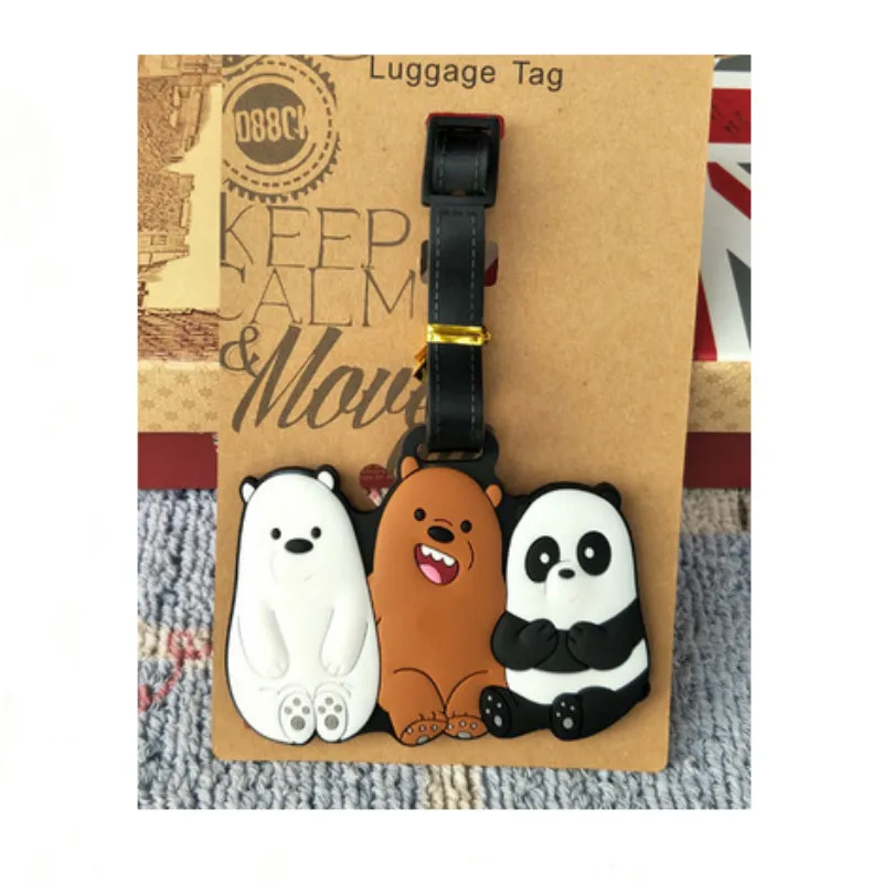 Аксессуары для путешествий милый мультяшный медведь багажная бирка силикагель