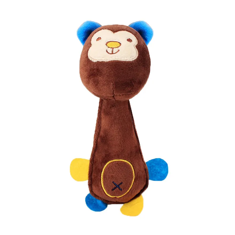Brown Интересная игрушка для домашних животных, издает звуки, мягкий плюшевый звук, пищащая игрушка, смешное животное, улыбающееся лицо, обезьяна, олень, свинья, игрушка для домашних животных - Цвет: Brown