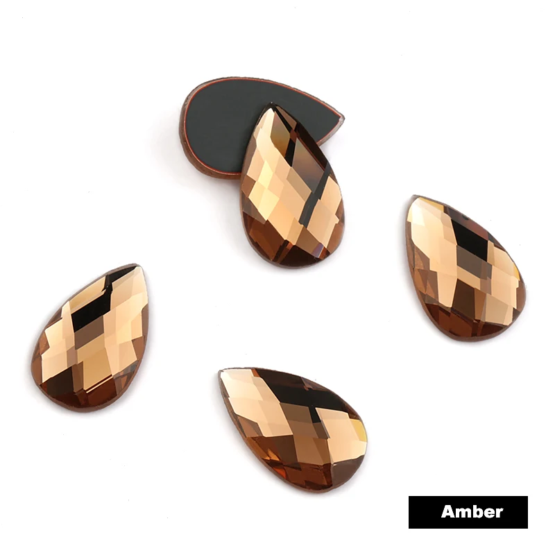 amber QIAO Высокое качество 6*16 мм 10*14 мм 11*18 мм без горячей фиксации Flatback паста Стразы Кристалл Стекло Камни для украшения одежды - Цвет: amber