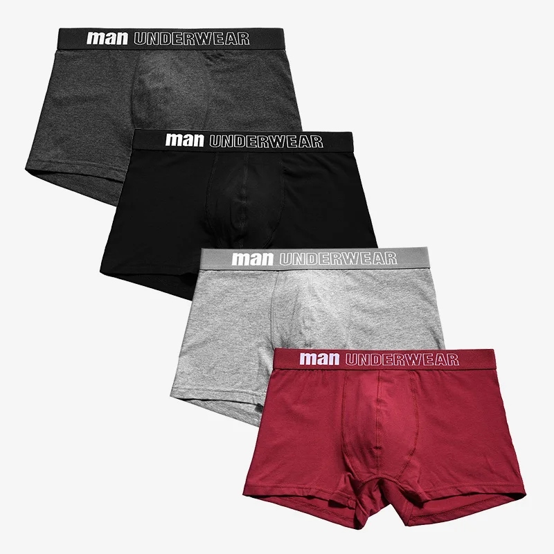 4Pcs/lot Men Boxer Cotton Men's Underpants Breathable Men's Panties Underwear Trunk Brand Shorts Man Boxer Calecon Homme - Color: 9mix
