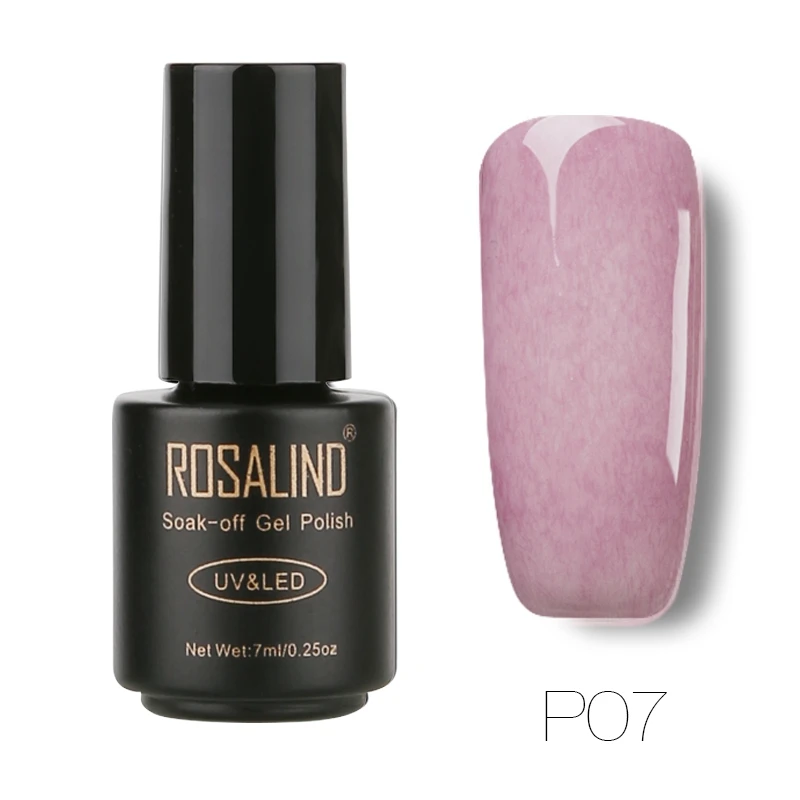 P07 ROSALIND 7 мл Лак для ногтей искусственный мех эффект P01-26 гель лак для ногтей Дизайн ногтей УФ светодиодный отмачиваемый гель белый лак набор для маникюра - Цвет: P07