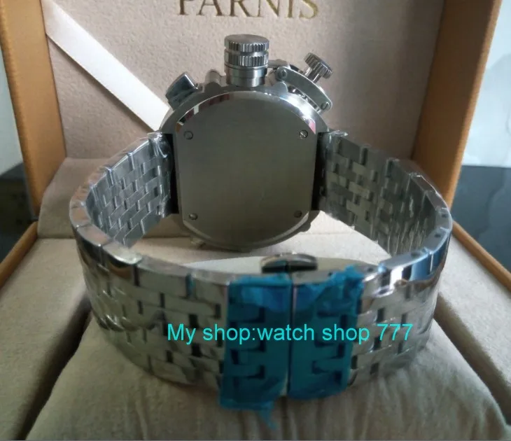 Парнис 50 мм большой черный циферблат часы движение Для мужчин t автоматическая