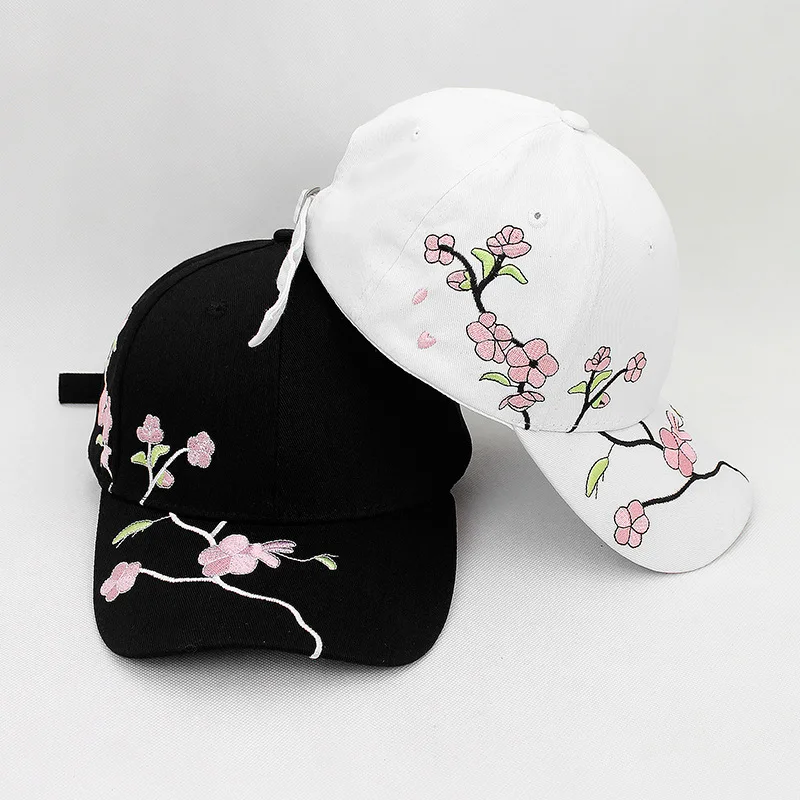 Новый Для женщин мода цветок Бейсбол Кепки вышивка Snapback Шапки Хлопок Женский для