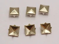 100 silver plate tone metal square pyramid claw punk studs rivets 9mm belt leathercraft diy
