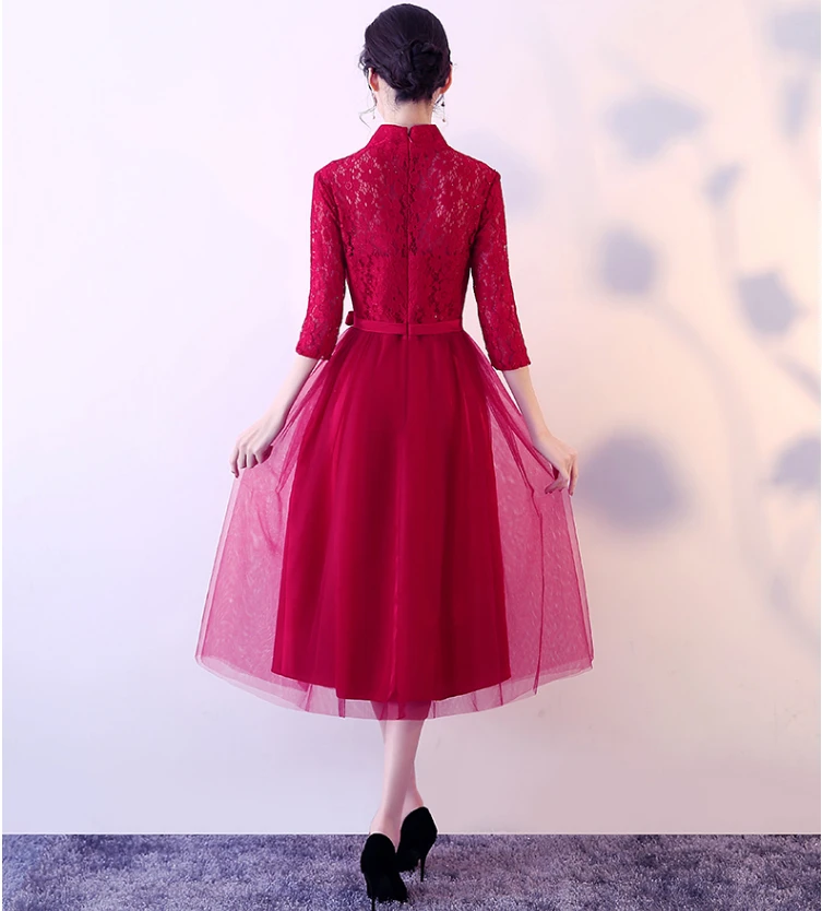 

burgundy deep red new sweetheart corset high neck party tulle vintage girls pageant dress prom short gowns for occasions H4185