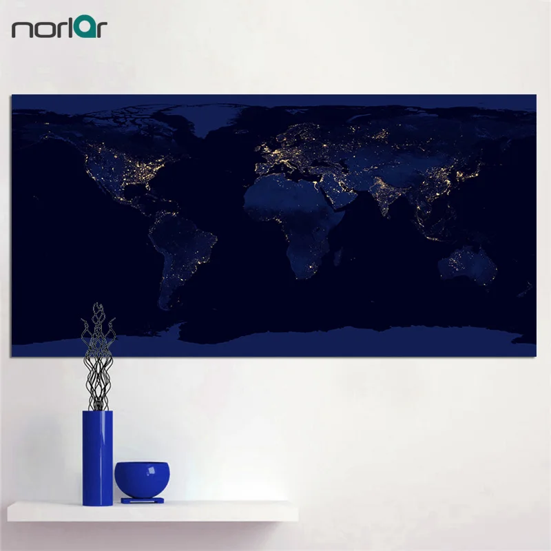 Плакат жикле HD печатная спутниковая карта мира фотография холст живопись