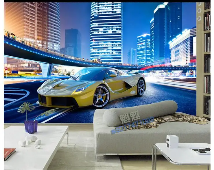 3d фото обои на заказ настенные фрески крутой спортивный автомобиль фон обои|Обои|