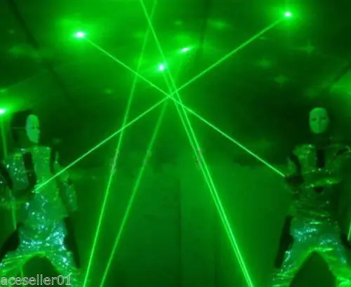 2 объектива Ручной 100mW 532nm зеленый лазерный меч Fat Beam Lazer дисплей человек Танец |