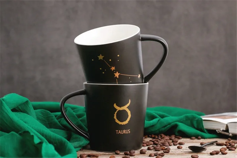 Керамическая кофейная кружка, чашка для молока, посуда для напитков, 12 созвездий, чашка, простые и креативные кружки Akuhome