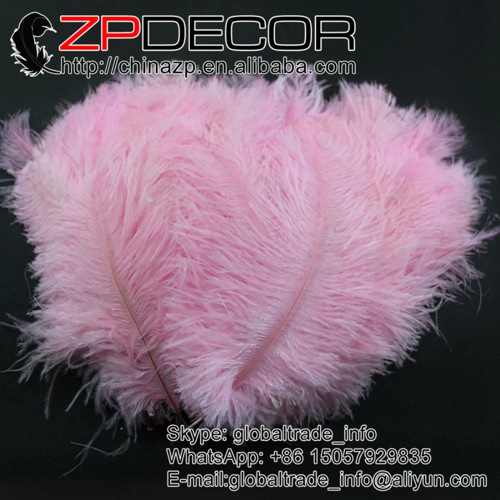 

ZPDECOR 100 шт./лот 25-30 см (10-12 дюймов) ручной выбор дешевые светло-розовые окрашенные страусиные перья