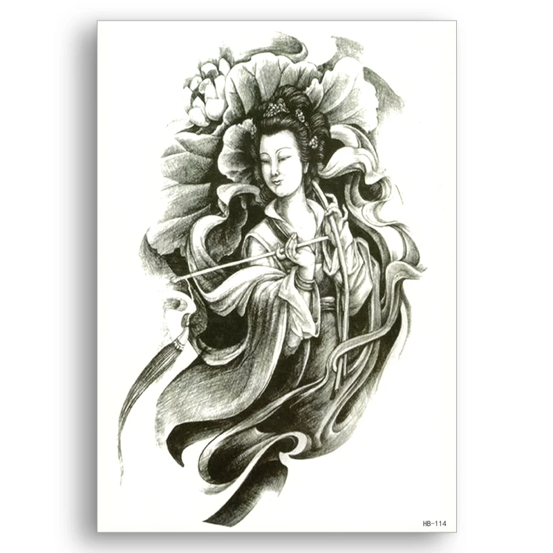 Искусственная татуировка буддийская религия Гуаньинь водостойкая Временная