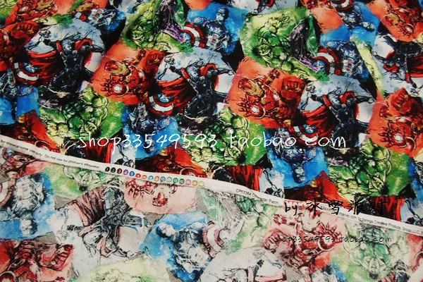 155 см ширина Marvel Супер герой мстители Трикотажная хлопковая ткань для маленьких мальчиков одежда шитье домашний текстиль лоскутное DIY-BK520