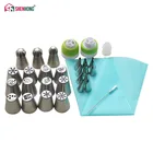 SHENHONG 30 шт.компл. для рождества, искусственный силиконовый соединитель для мешков, Кондитерские наконечники для глазировки, украшение для кексов в виде листьев розы