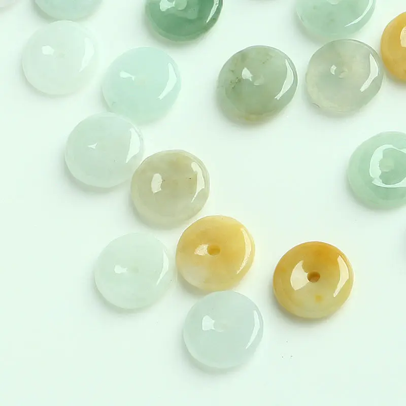 30 шт натуральный многоцветный нефрит (Jadeite) Luck Circle Loose DIY Bead оптом | Украшения и