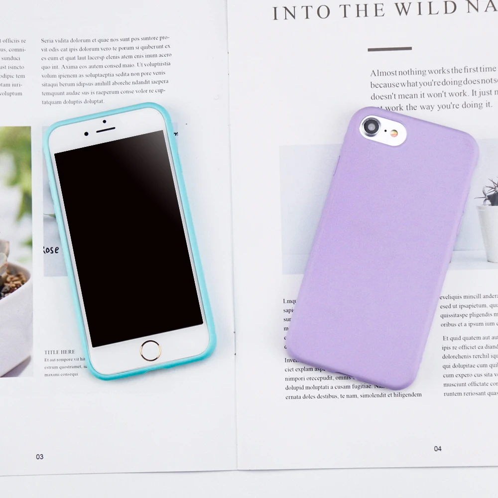Candy Color TPU Rubber Silicone Case for iPhone 7 7Plus Matte Frosted Soft Cover Protection X 8 6 6S |