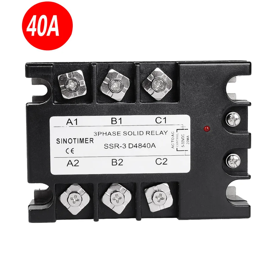 Полупроводниковое реле Releys D4840A 3 фазы твердотельные SSR 40A DC AC 30 480 В переменного