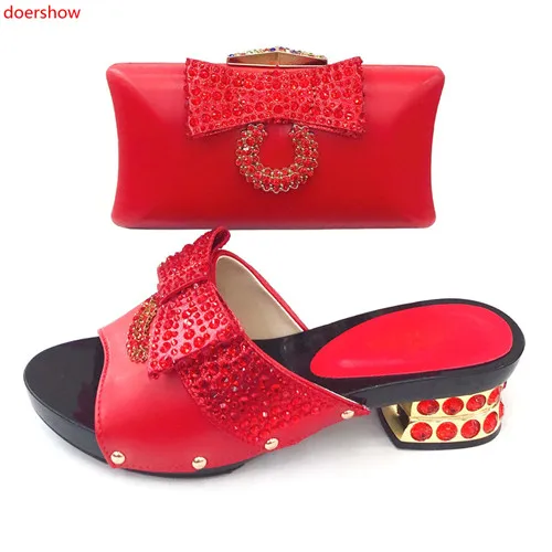 

doershow charming Matching Women gold Shoe and Bag Set Decorated Nigerian Shoes and Bag Set Italy Shoes and Bag set!XS1-28