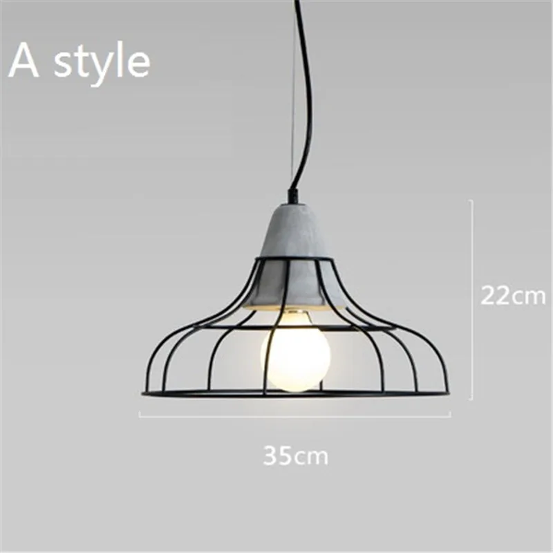 Industrial Vintage LED Pendant Light Iron Cement Hanging Lamp Loft Deco Home Lighting Antique Droplight Fixtures | Освещение