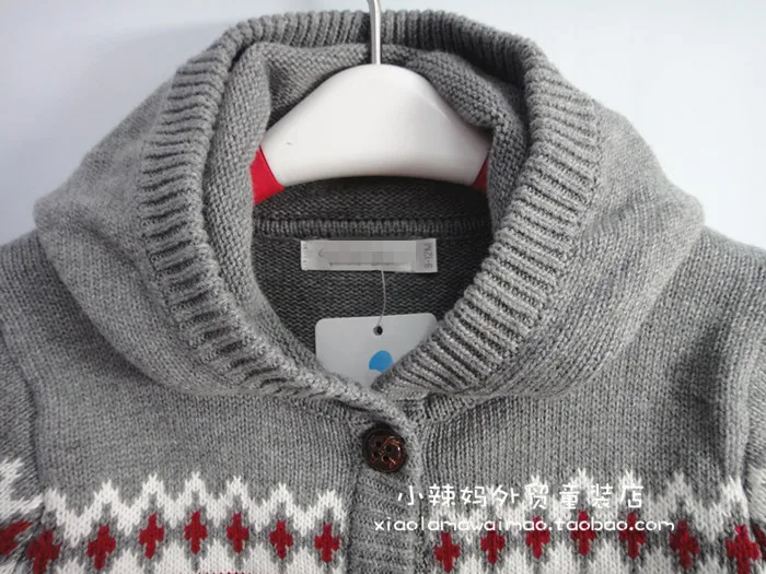 Импортные товары осенне зимний детский вязаный шерстяной свитер с капюшоном из