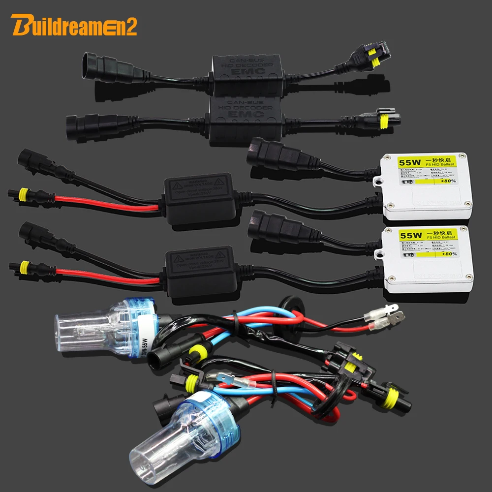 Buildreamen2 55 Вт 880 881 9005 HB3 9006 H1 H3 H7 H8 H9 H11 HID ксенона 3000 К AC балласт лампы canbus