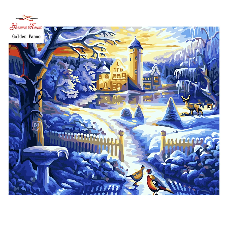 

Gold Panno,Needlework,Embroidery,DIY DMC Painting Cross Stitch,14ct winter Cross Stitch,Sets For Embroidery,Wall dec 930