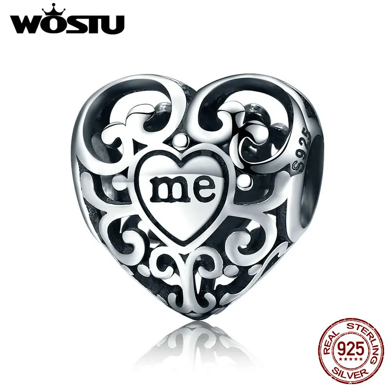 WOSTU Новое поступление 925 пробы серебро You& Me Love вместе Бусины Подходят WST браслет ювелирные изделия подарок CQC145