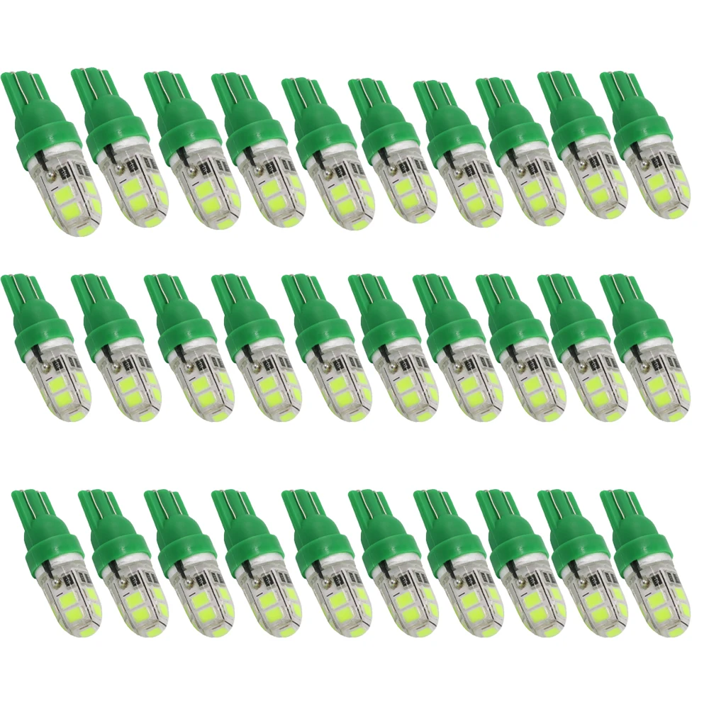 Y новая 30X T10 силиконовая W5W Светодиодная Лампа 194 9smd 2835 автомобильная светодиодная
