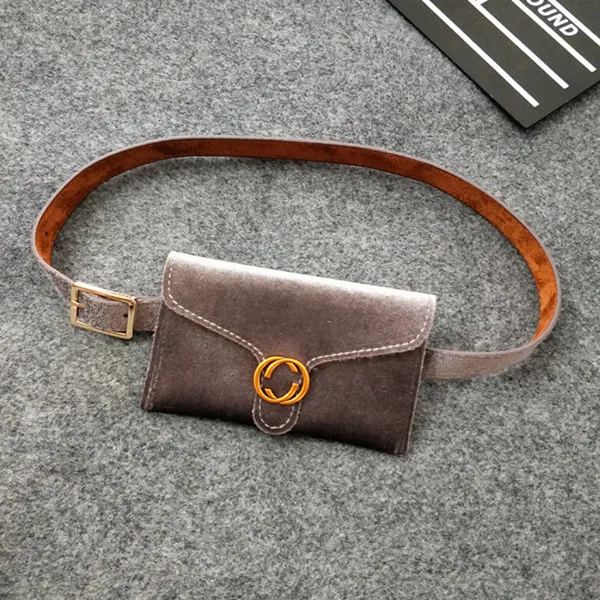 silver gray Модная женская поясная сумка набедренная сумка золотая бархатная сумка banane femme мужская сумка с ремнем поясная сумка поясной мешок женский пояс - Цвет: silver gray