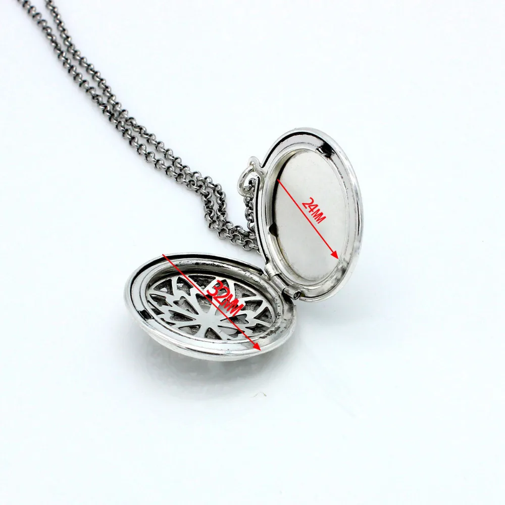 Antique Silver Moola Mantra 3D Pendant Hollow Flower Locket Essential Oil Diffuser Aromatherapy Jewelry Chain Necklace With 7Pad | Украшения