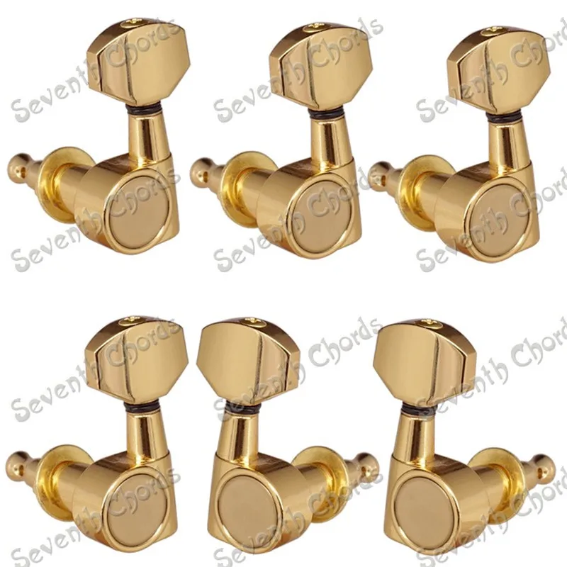 A SET OF 4L2R GOLD Набор из 6 шт. золотых без необходимости крепежных винтов для гитары, колышки для гитары, аксессуары для гитары, запчасти для музыкального инструмента - Цвет: A SET OF 4L2R GOLD