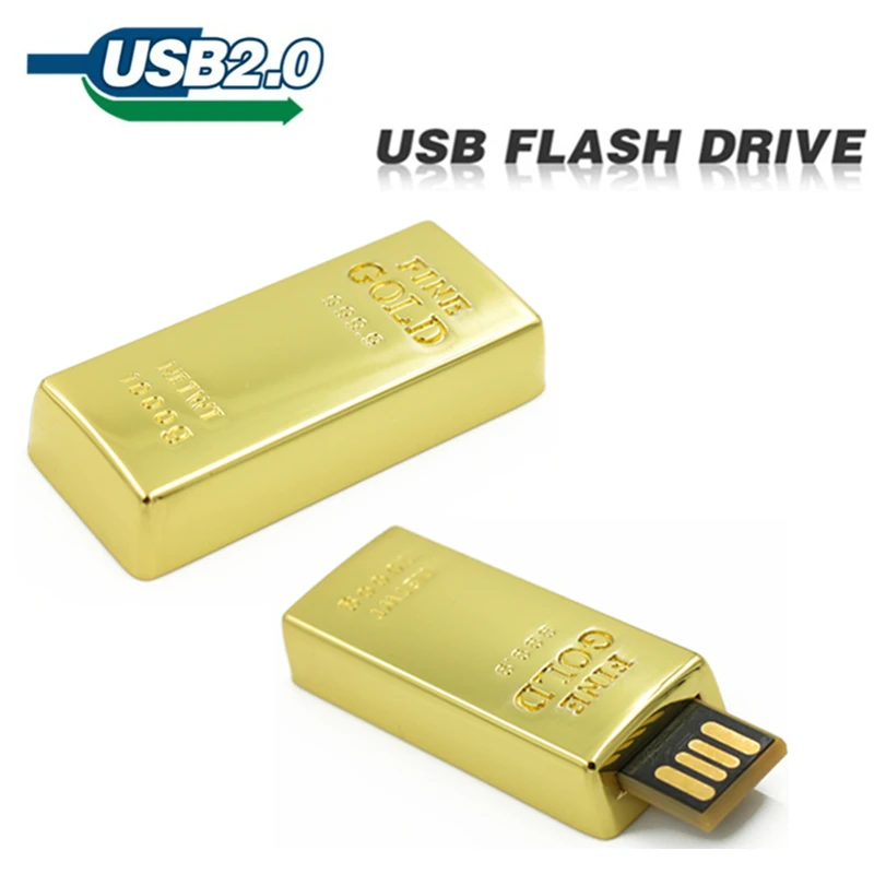 Usb флеш накопитель полная емкость водонепроницаемый Super Bullion 16 ГБ Золотой