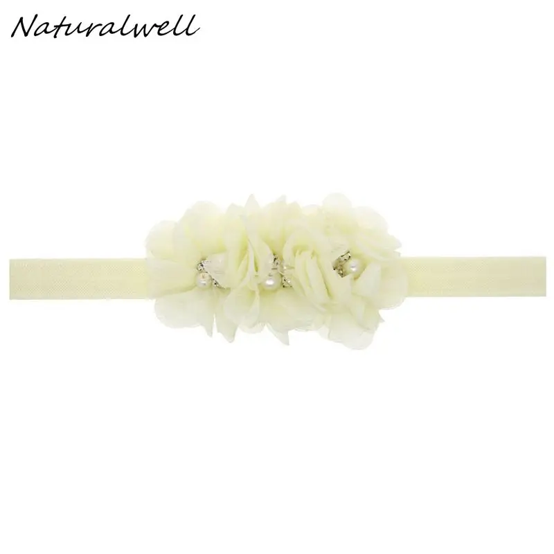 Naturalwell/шифоновая повязка на голову с цветами и жемчугом для маленьких девочек