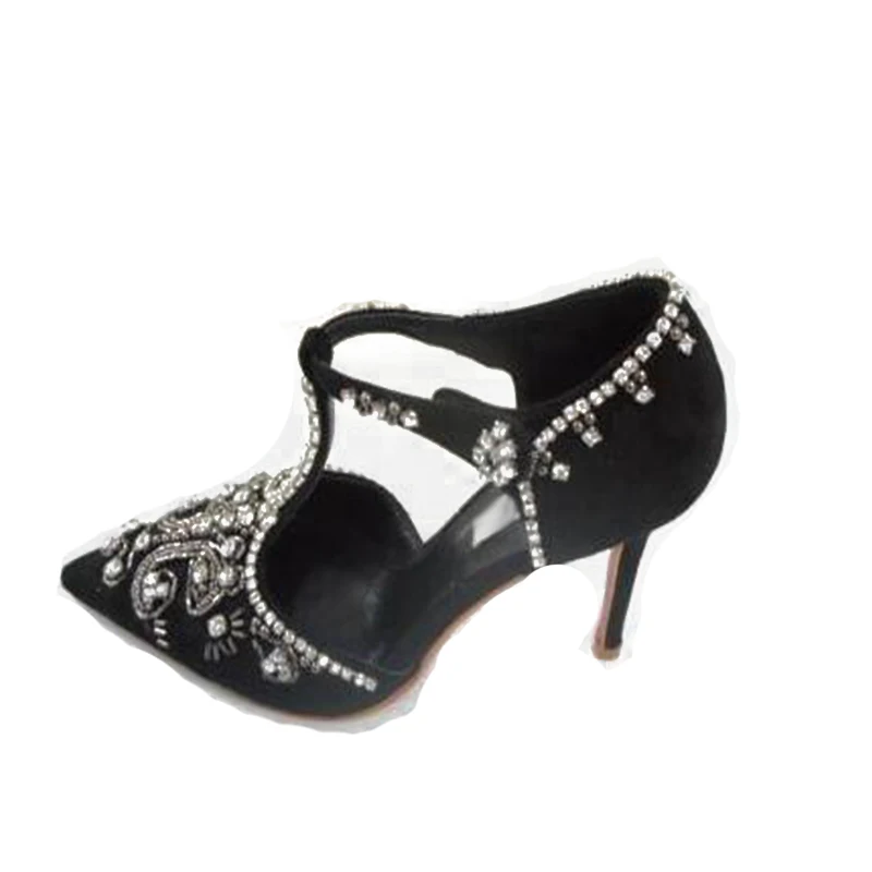 Летние женские сандалии на очень высоком каблуке с острым носком и пряжкой разы