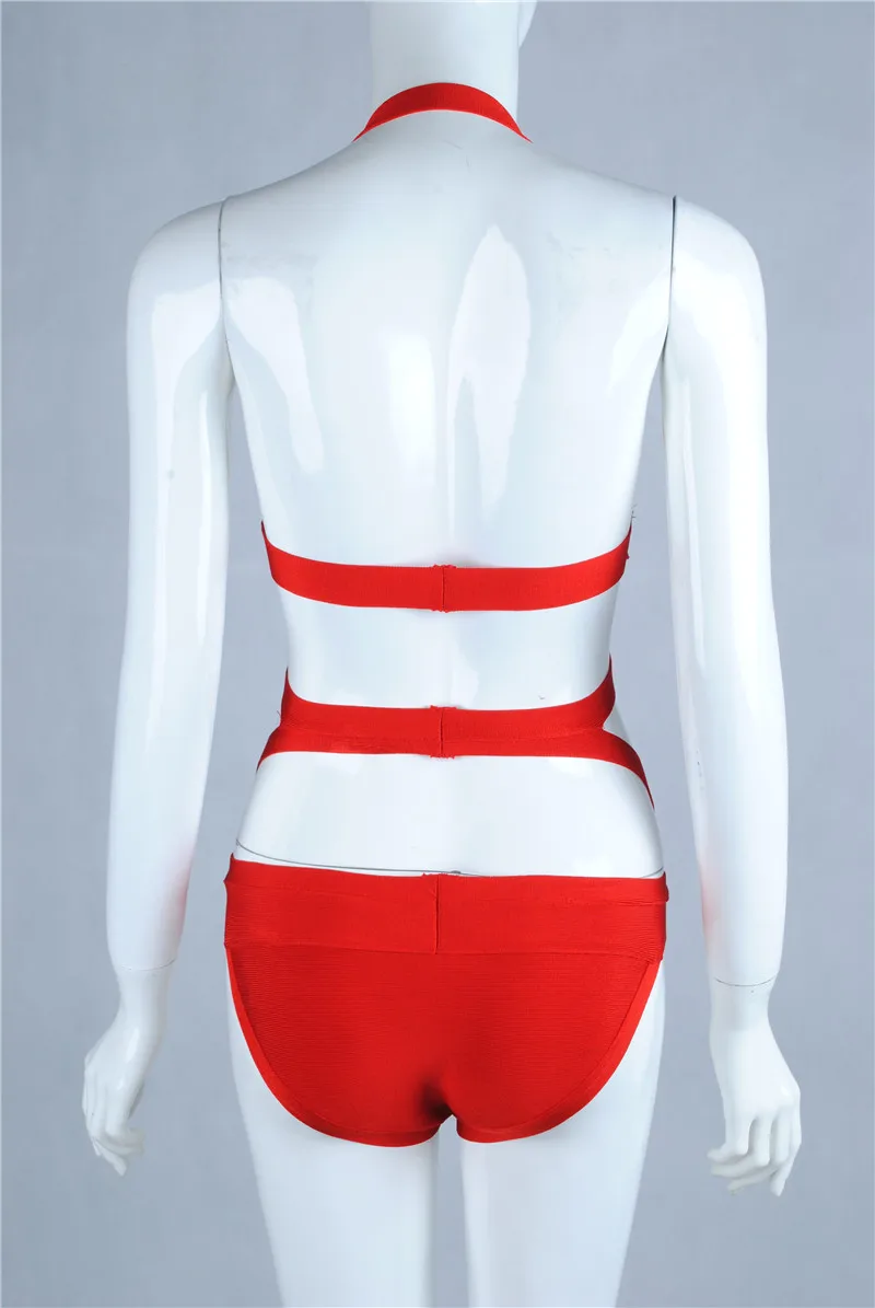 Top Quality 3 Color Summer Women Bodysuits Rayon Knitted Halter Sexy Bandage Beach Bikinis | Женская одежда