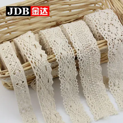 Кружевная ткань кружевная лента для платья хлопковая вязаная бежевая аксессуары