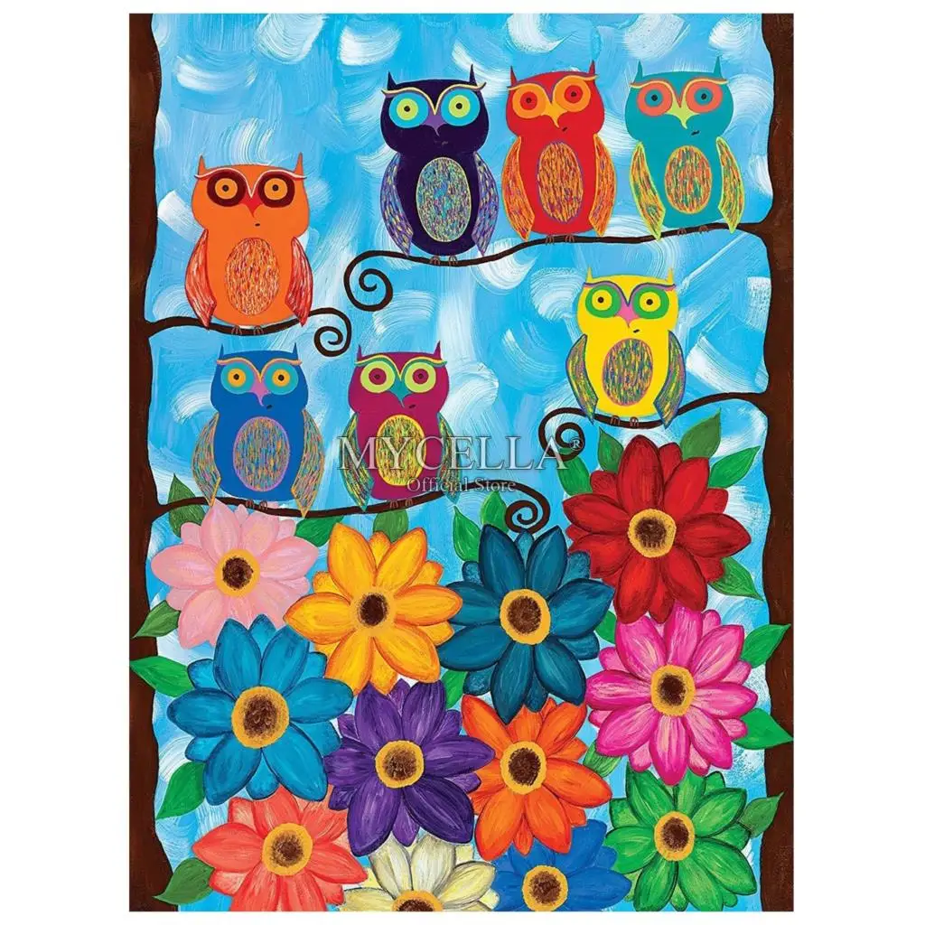 

Cute Little Owls Full Diamond Embroidery 5D DIY Diamond Painting Mosaic Cross Stitch Cartoon Art Needlework Crafts Home Decor