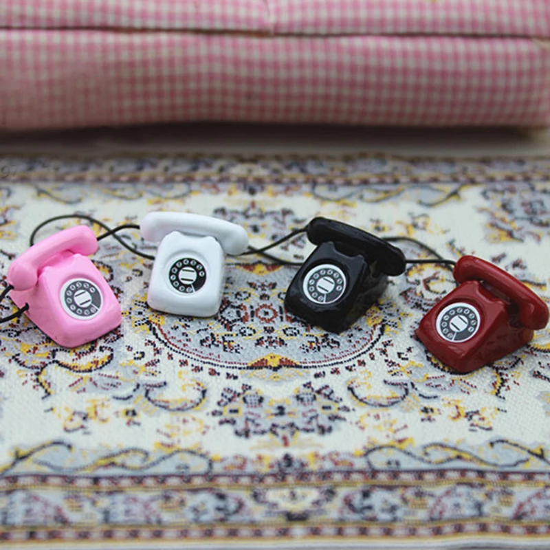

Dollhouse Miniature Scene Model Dollhouse Accessories Mini Fixed Telephone