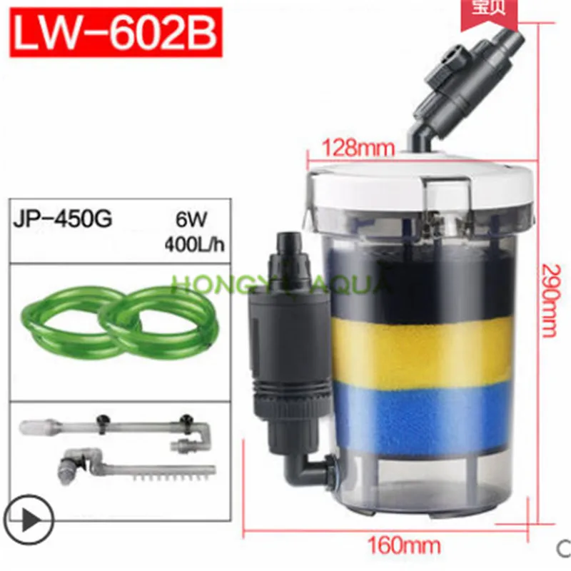 SUNSUN прозрачный LW-602B/LW-603B аквариум предварительный фильтр мини аквариум фильтр бочонок с 6 Вт насос